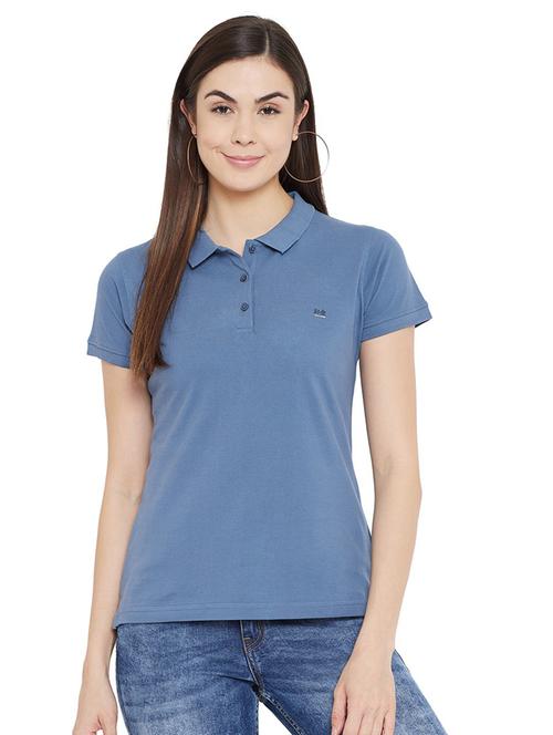 blue solid polo t-shit - 19342106 - Very Small Image - 1