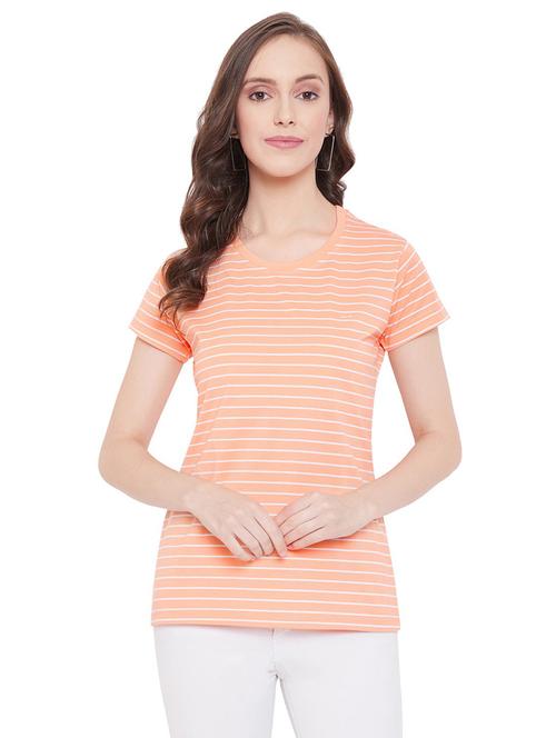 women's striped round neck t-shirt - 19342118 - Very Small Image - 1