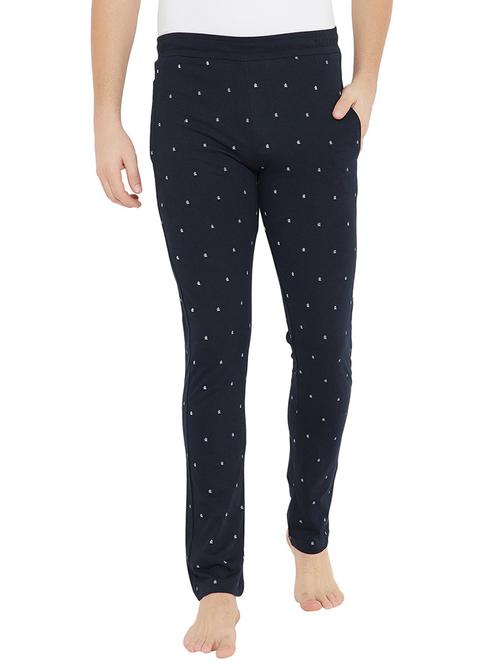dark blue printed track pant - 19342172 - Very Small Image - 1