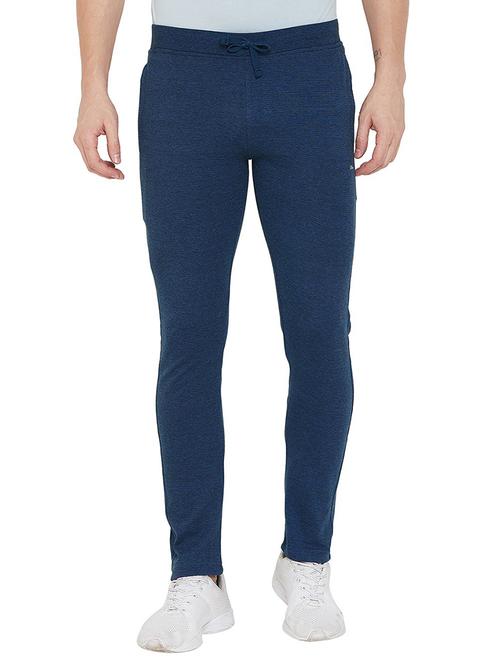 blue solid ankle length track pant - 19342319 - Very Small Image - 1