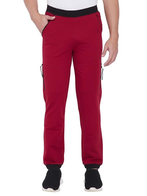 red solid ankle length track pant - 19342323 - Very Small Image - 1