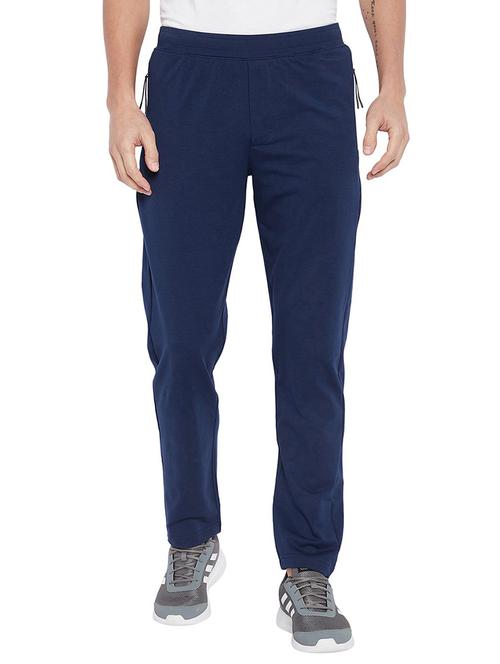 blue solid ankle length track pant - 19342344 - Very Small Image - 1