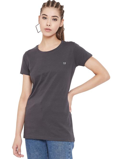 grey solid t-shirt - 19342381 - Very Small Image - 1