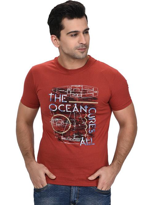 round neck printed regular t-shirt - 19342425 - Very Small Image - 1