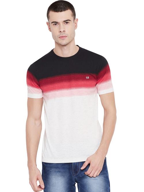 round neck self design regular t-shirt - 19342599 - Very Small Image - 1