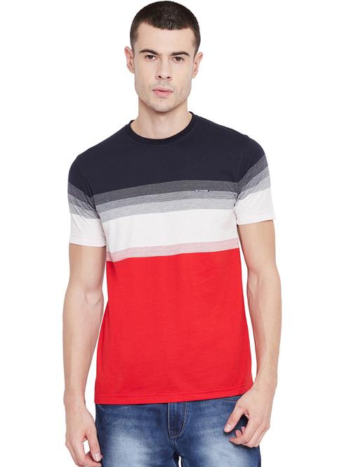 round neck self design regular t-shirt - 19342648 - Very Small Image - 1