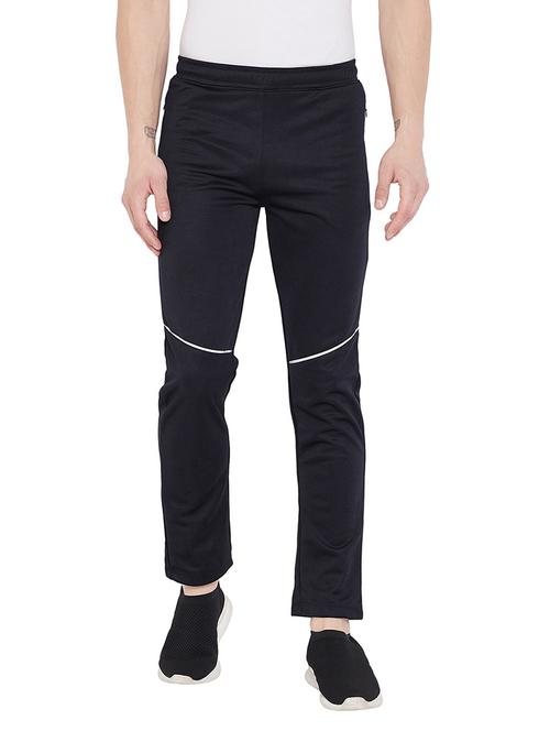 black solid ankle length track pant - 19342772 - Very Small Image - 1