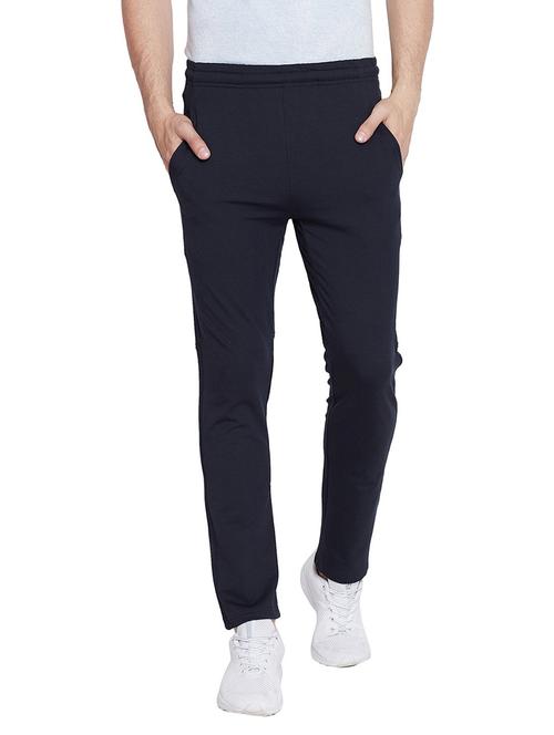 dark blue cotton blend ankle length track pant - 19342789 - Very Small Image - 1