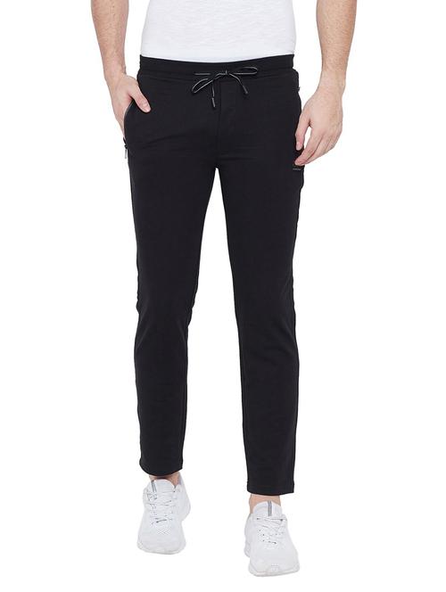 black solid ankle length track pant - 19342838 - Very Small Image - 1