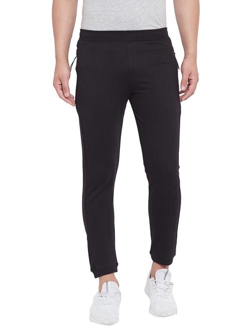 black solid ankle length track pant - 19342862 - Very Small Image - 1