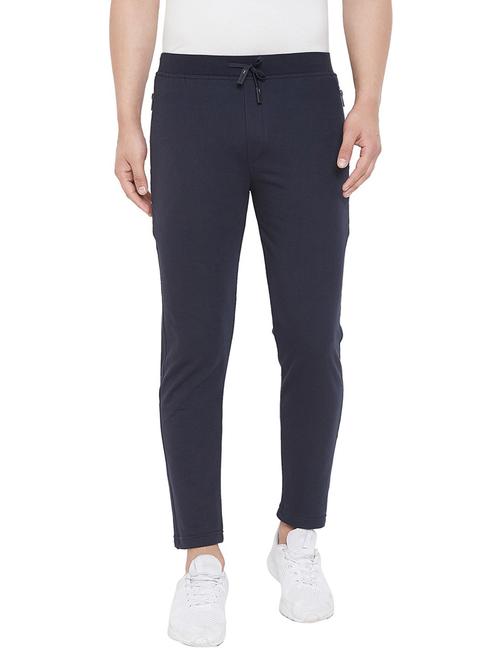 dark blue solid ankle length track pant - 19342869 - Very Small Image - 1