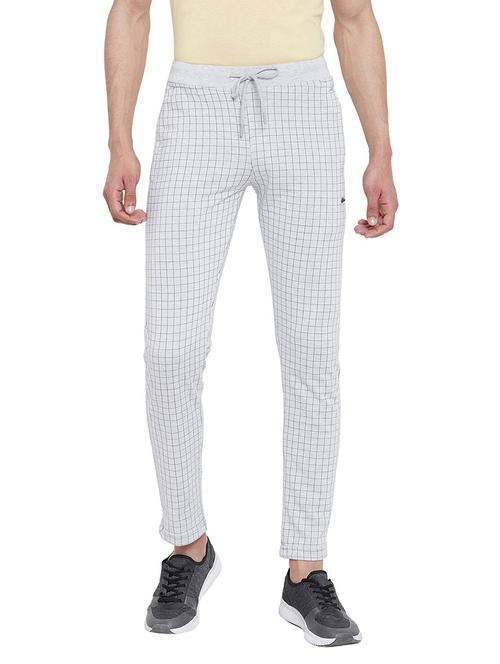 grey checkered ankle length track pant - 19342876 - Very Small Image - 1