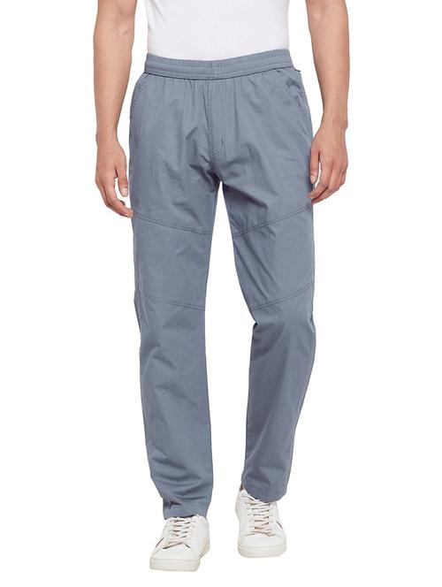 blue solid ankle length track pant - 19342881 - Very Small Image - 1