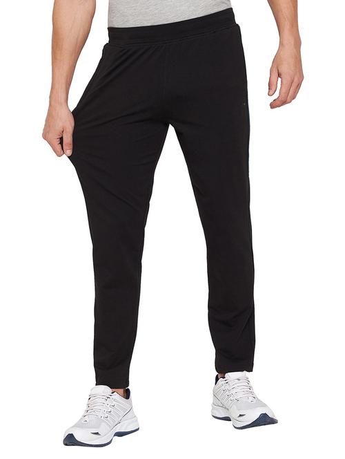 black solid ankle length track pant - 19342919 - Very Small Image - 1
