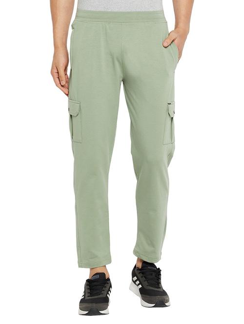 green solid ankle length track pant - 19342946 - Very Small Image - 1