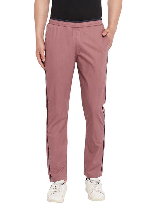 pink solid ankle length track pant - 19342971 - Very Small Image - 1