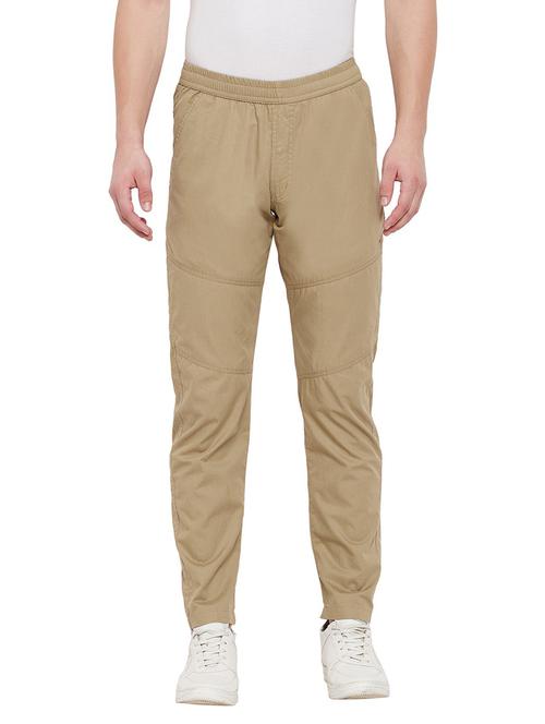 brown solid ankle length track pant - 19342988 - Very Small Image - 1