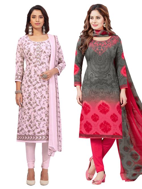 pack of 2 printed unstitched suit set - 19343096 - Very Small Image - 1
