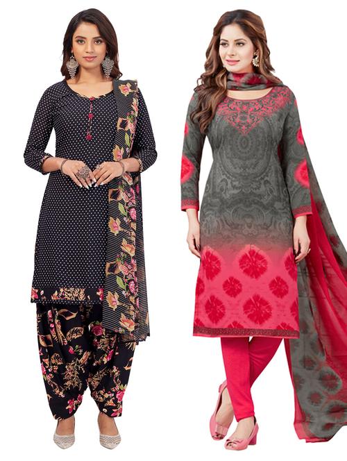 pack of 2 printed unstitched suit sets - 19343146 - Very Small Image - 1