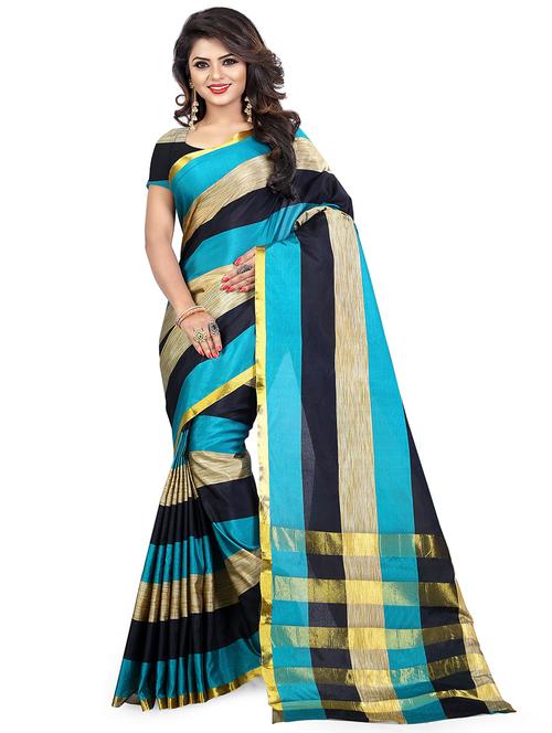 self design banarasi saree with blouse - 19344663 - Very Small Image - 1