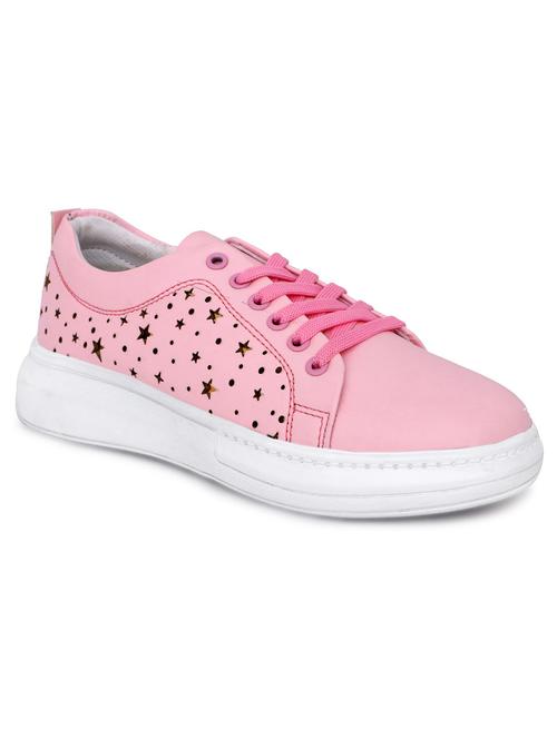 pink synthetic laceup sneakers - 19345441 - Very Small Image - 1