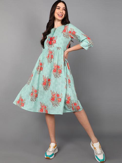 women's fit & flare floral dress - 19345978 - Very Small Image - 1