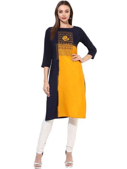 printed straight kurta - 19346019 - Very Small Image - 1