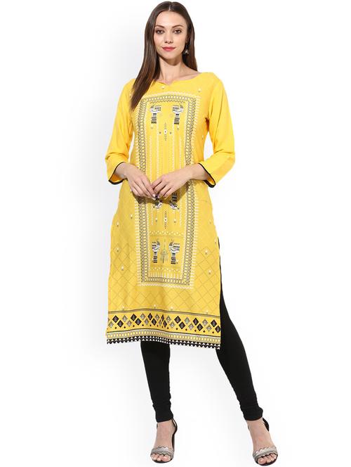printed straight kurta - 19346023 - Very Small Image - 1