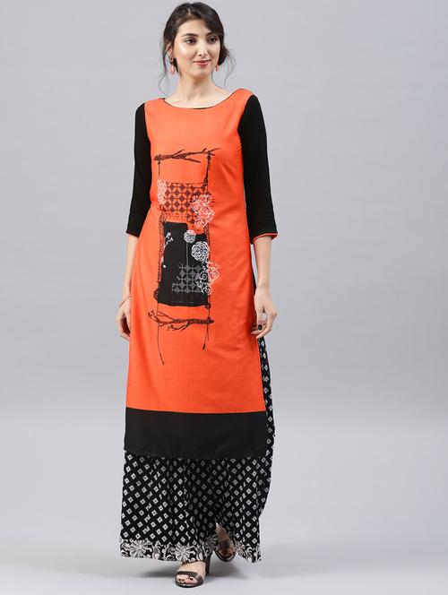 printed straight kurta - 19346077 - Very Small Image - 1