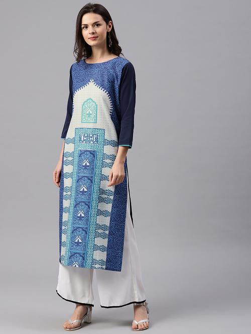 printed straight kurta - 19346088 - Very Small Image - 1