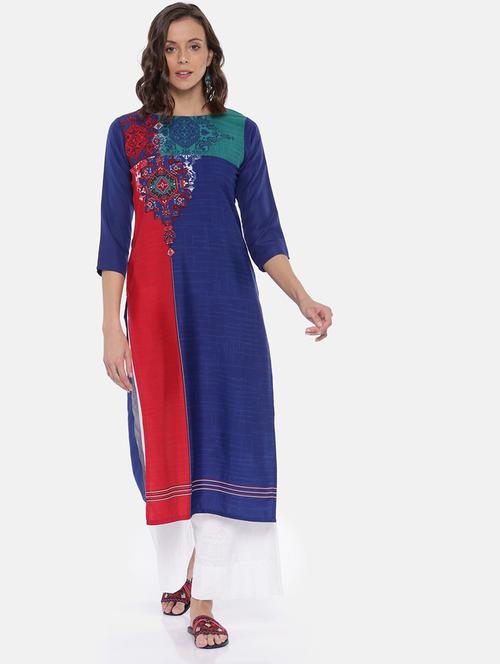 printed straight kurta - 19346112 - Very Small Image - 1