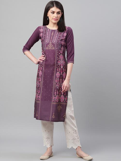 printed straight kurta - 19346285 - Very Small Image - 1