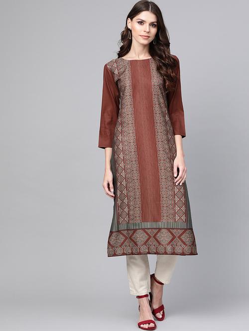 women's straight kurta - 19346299 - Very Small Image - 1