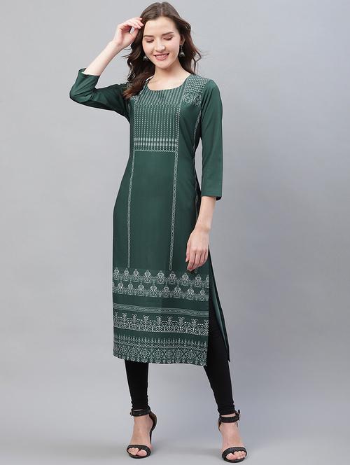 printed straight kurta - 19346322 - Very Small Image - 1
