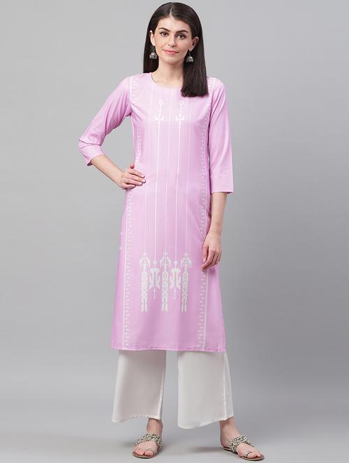 printed straight kurta - 19346338 - Very Small Image - 1