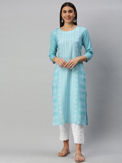 printed straight kurta - 19346353 - Very Small Image - 1