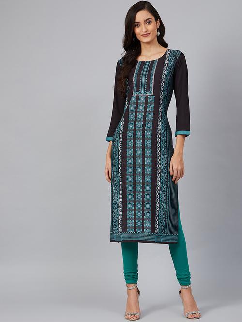 printed straight kurta - 19346381 - Very Small Image - 1