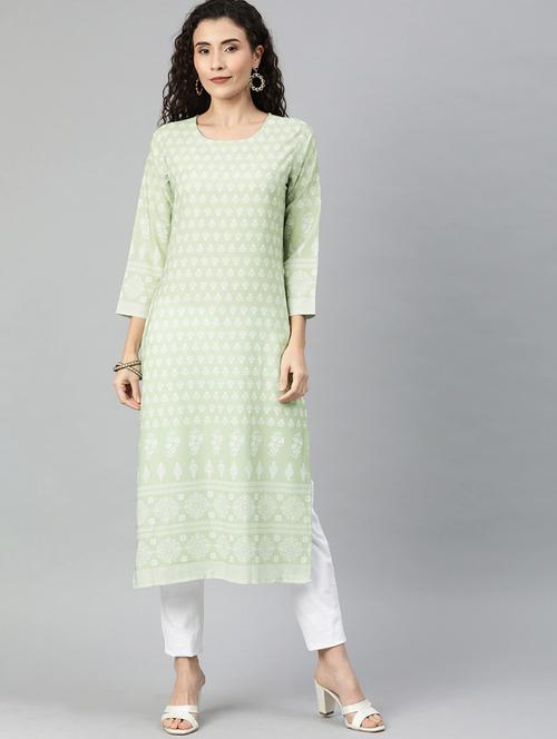printed straight kurta - 19346417 - Very Small Image - 1