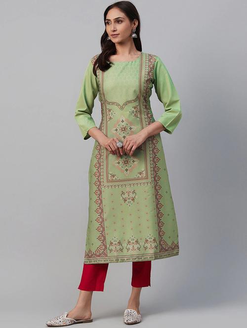 printed straight kurta - 19346531 - Very Small Image - 1