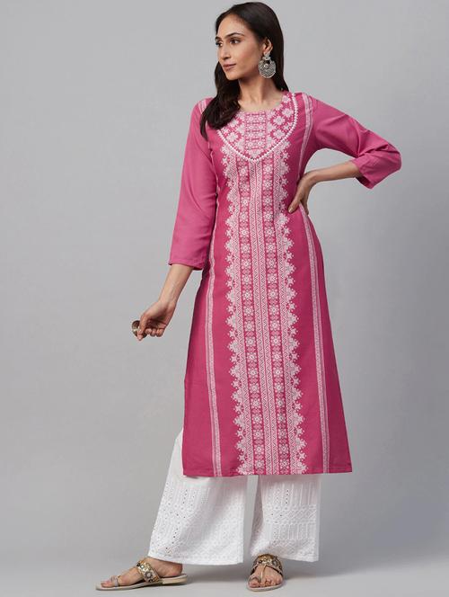 printed straight kurta - 19346532 - Very Small Image - 1