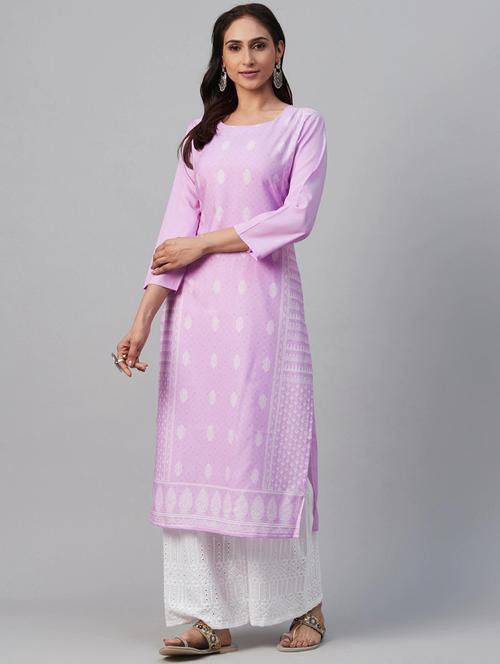 printed straight kurta - 19346537 - Very Small Image - 1