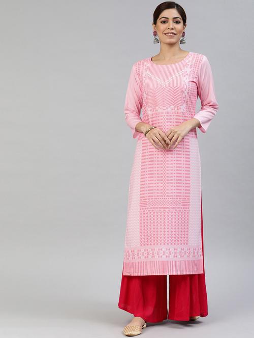 printed straight kurta - 19346542 - Very Small Image - 1