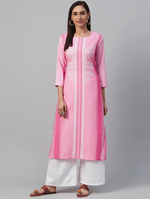 printed straight kurta - 19346547 - Very Small Image - 1