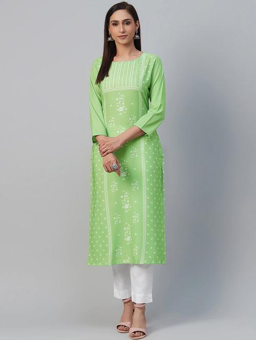 printed straight kurta - 19346567 - Very Small Image - 1