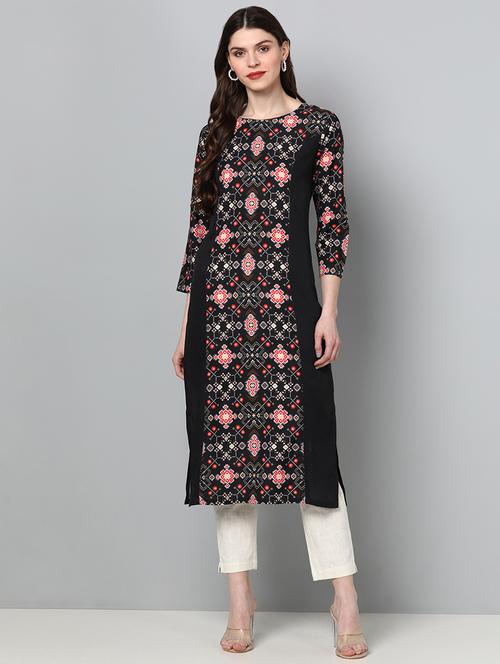 printed straight kurta - 19346583 - Very Small Image - 1