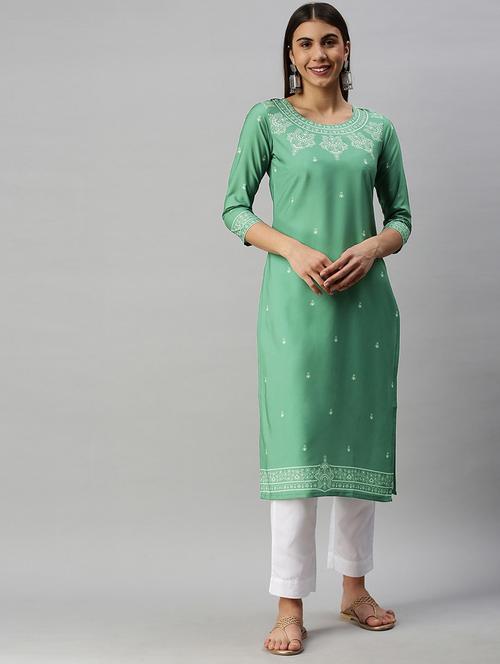 printed straight kurta - 19346584 - Very Small Image - 1