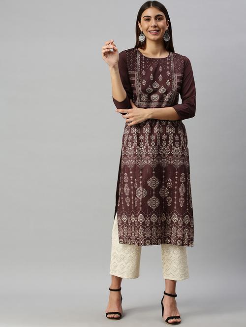 printed straight kurta - 19346615 - Very Small Image - 1