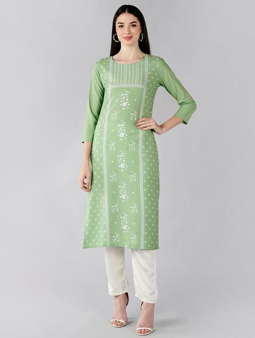 printed straight kurta - 19346644 - Very Small Image - 1