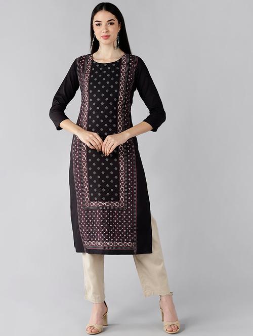 printed straight kurta - 19346647 - Very Small Image - 1