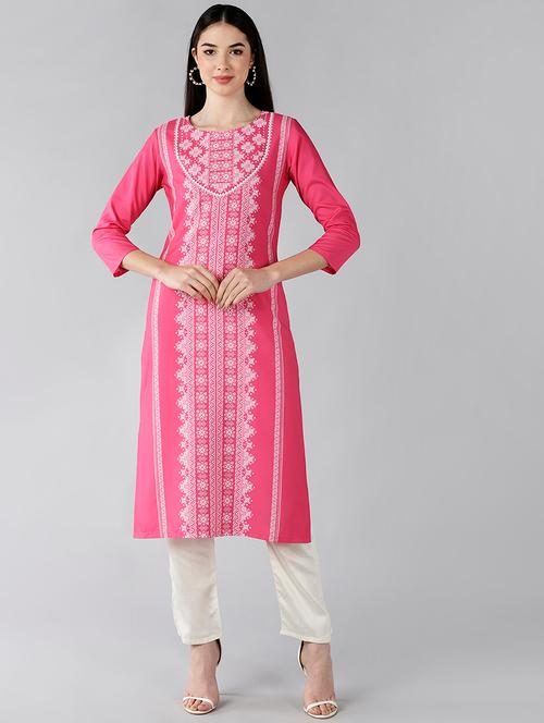 printed straight kurta - 19346656 - Very Small Image - 1